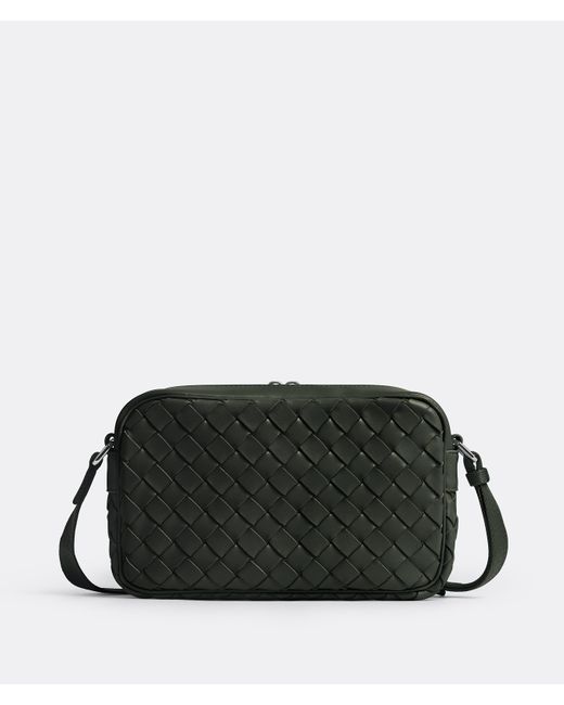 Bottega Small Classic Intrecciato Camera Bag in Dark Green