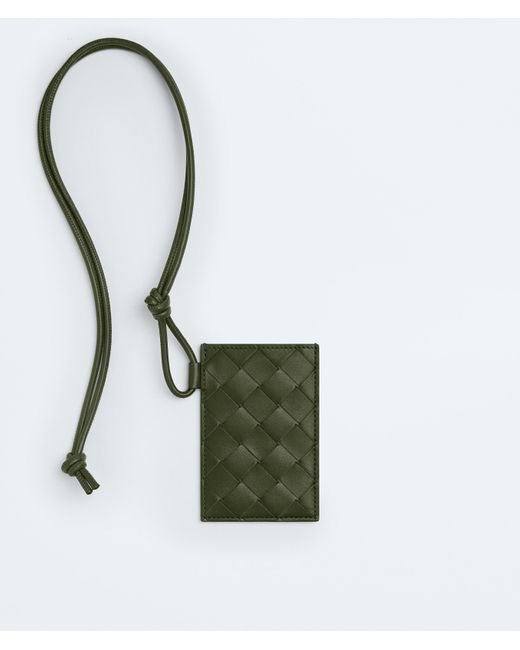 Bottega Veneta White Intrecciato Badge Holder for men