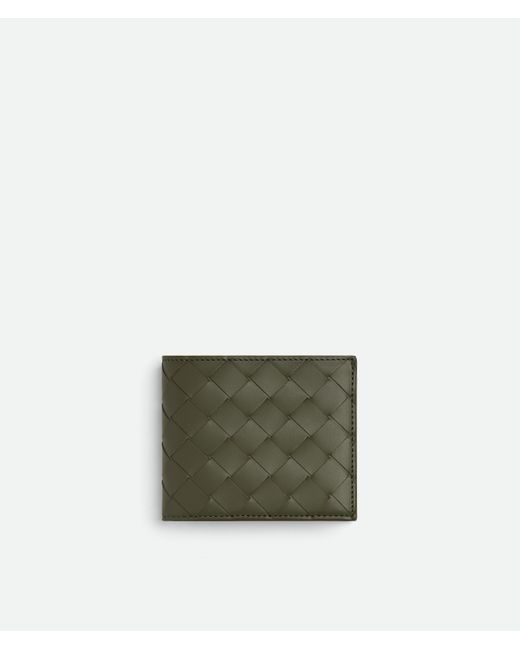 Bottega Veneta Green Intrecciato Bi-Fold Wallet With Coin Purse for men