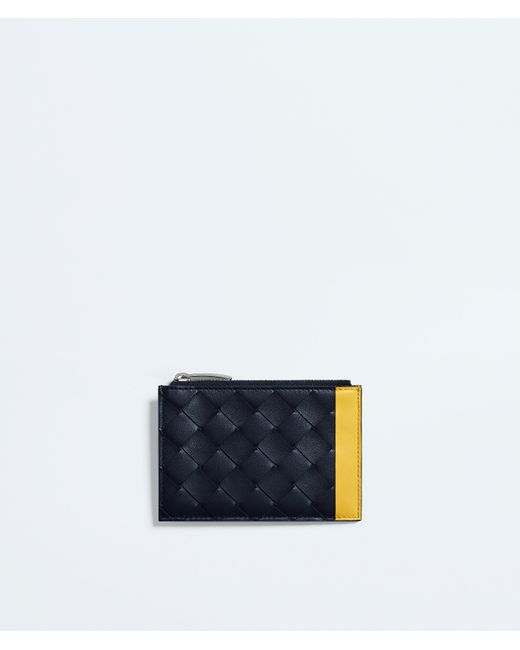 Bottega Veneta Blue Intrecciato Zipped Card Case for men
