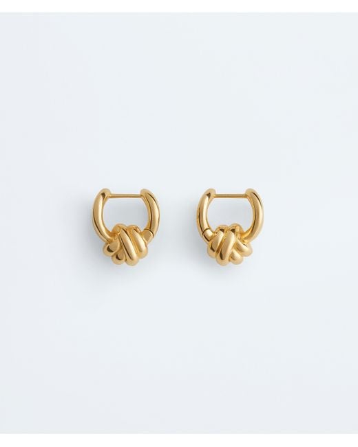 Bottega Veneta White Knot Hoop Earrings