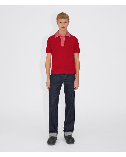 Bottega Veneta Polo in Scarlet (Red) for Men - Lyst