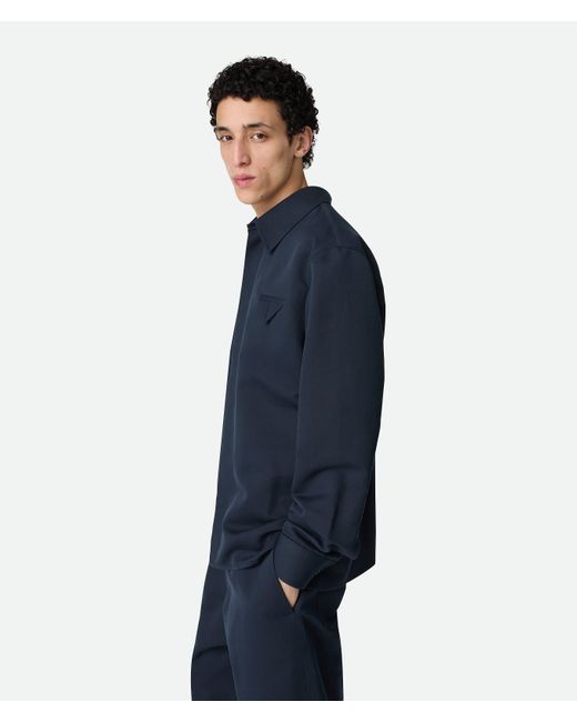 メンズ Bottega Veneta シルク＆コットンツイル シャツ Blue