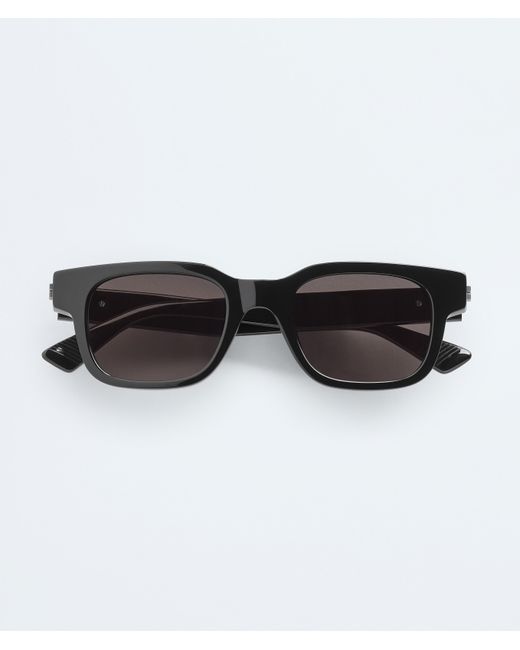 Bottega Veneta Black Classic Squared Sunglasses