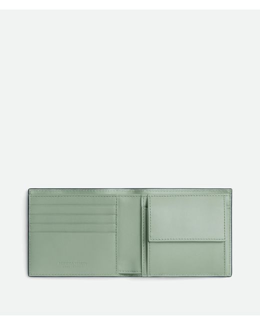 メンズ Bottega Veneta イントレチャート コインパース付き二つ折りウォレット Blue