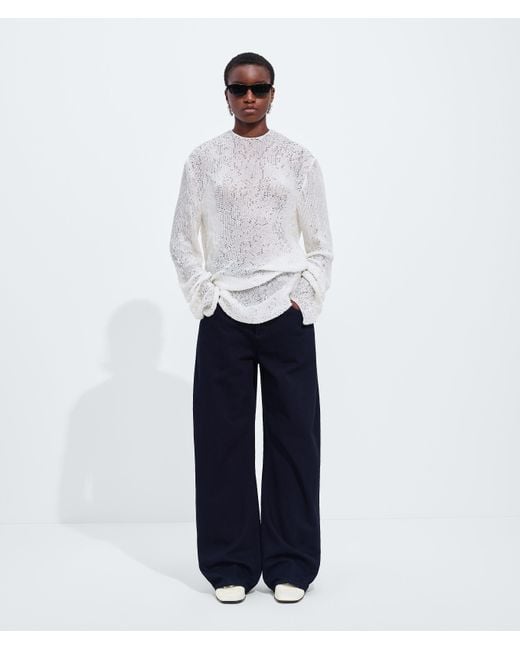Bottega Veneta White Wide Leg Jeans