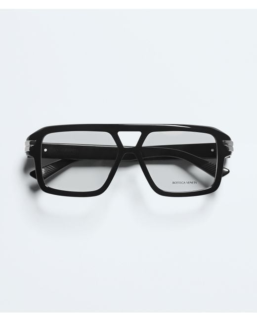 Bottega Veneta Black Mitre Aviator Eyeglasses