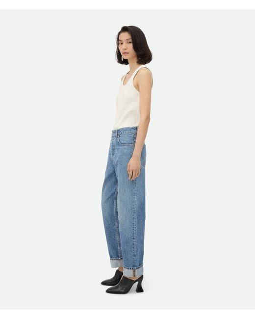 Bottega Veneta ヴィンテージ インディゴ ターンアップ デニムパンツ Blue