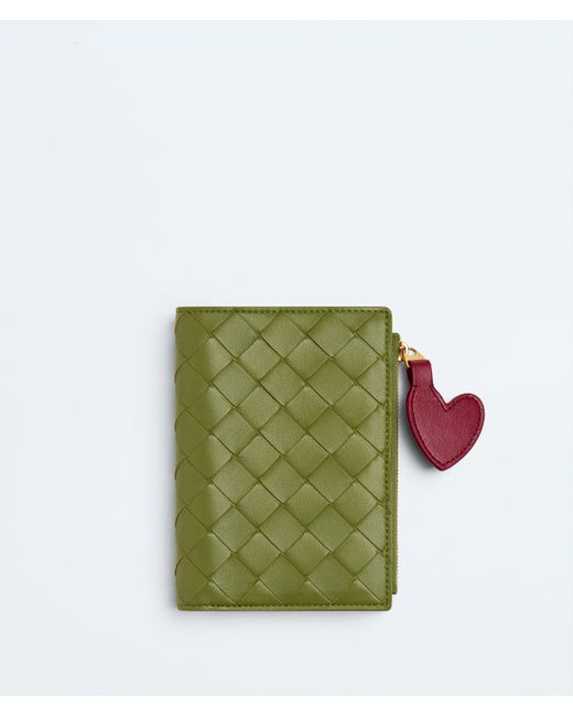 Bottega Veneta Green Intrecciato Passport Case