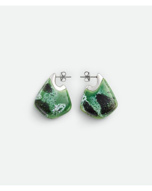 Bottega Veneta Green Small Fin Ceramic Earrings