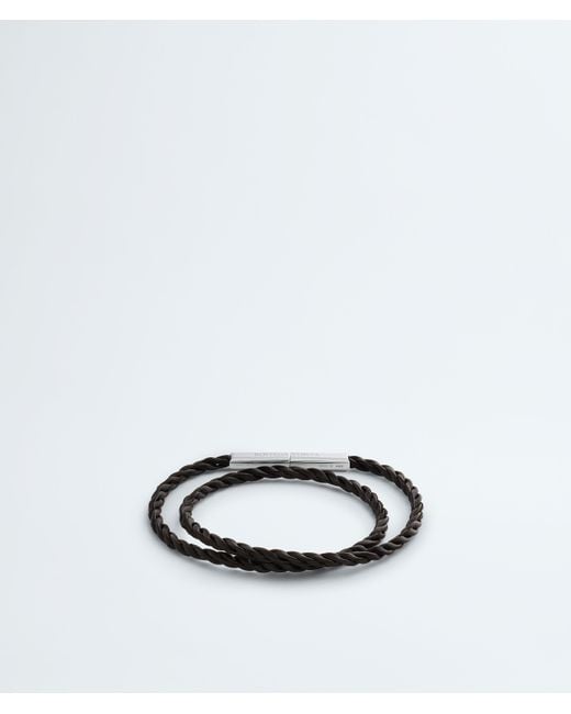 Bottega Veneta White Rope Leather Bracelet for men