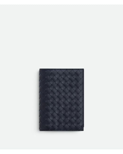 Bottega Veneta Blue Intrecciato Piccolo Reisepassetui