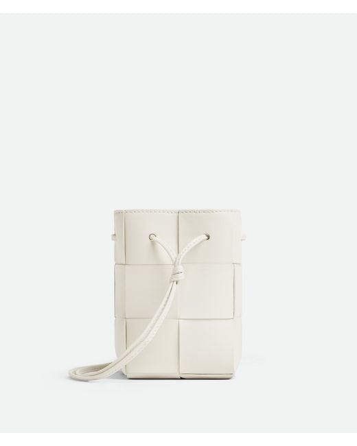 Bottega Veneta Mini Cassette Bucket Bag in White