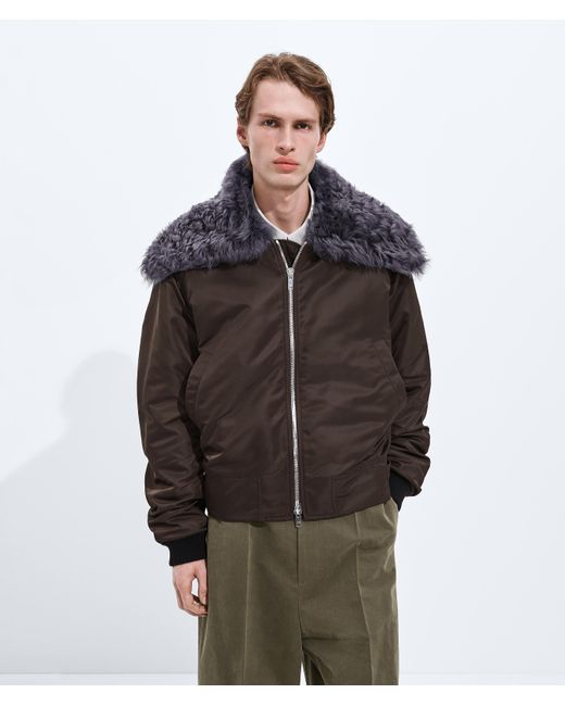 Bottega Veneta Brown Padded Nylon Bomber for men