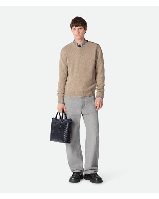 Bottega Veneta Blue Intrecciato Soft Briefcase for men
