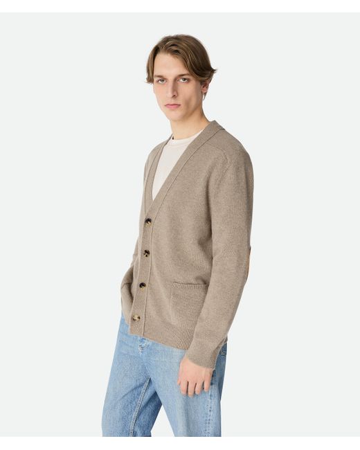 Bottega Veneta Kaschmir-Cardigan in Natural für Herren