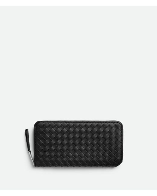 Bottega Veneta Intrecciato Piccolo Portemonnaie Mit Umlaufendem Zip in Black für Herren