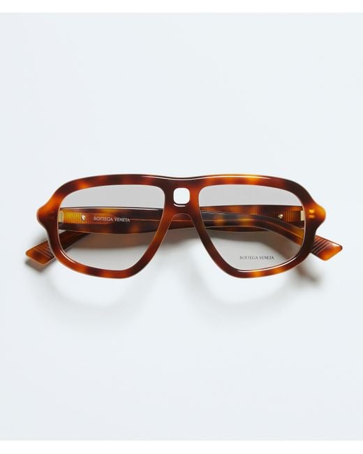 Bottega Veneta Brown Sophia Ribbon Aviator Eyeglasses