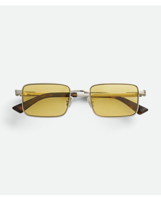 Bottega Veneta Yellow Classic Rectangular Sunglasses