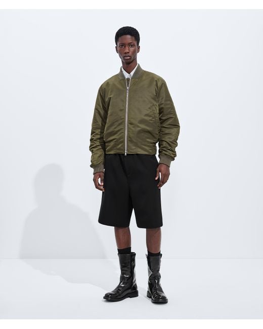 Bottega Veneta Green Padded Nylon Bomber Jacket for men