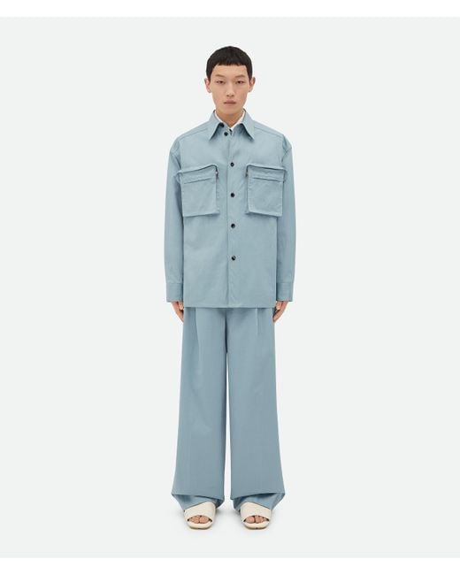 メンズ Bottega Veneta コットンツイル シャツ Blue