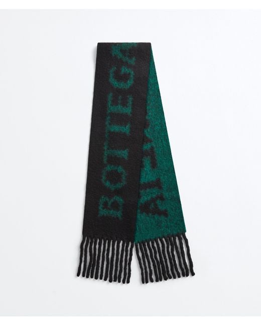 Bottega Veneta Green Jacquard Wool And Mohair Scarf