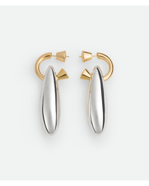 Bottega Veneta White Ellipse Large Earrings