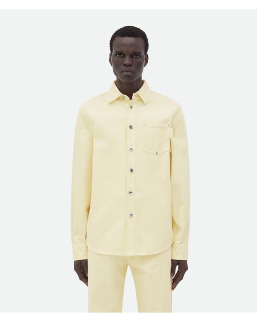 Camicia In Denim Lavaggio Yellow di Bottega Veneta in Natural da Uomo