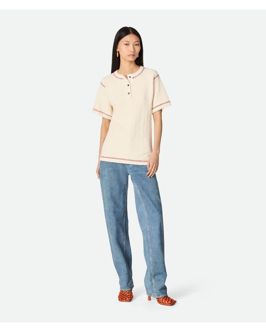 Bottega Veneta コットン ワッフル Tシャツ Blue