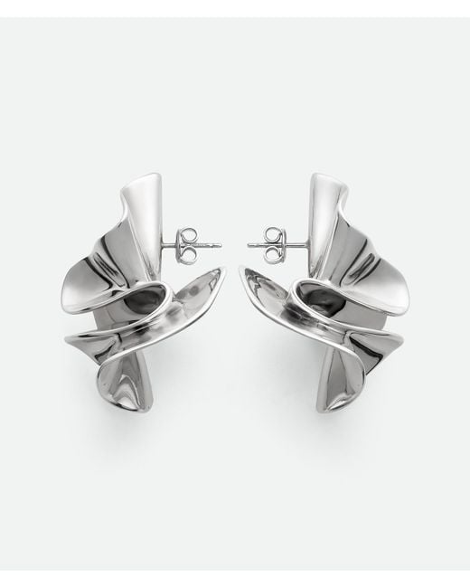 Bottega Veneta Metallic Large Anemone Earrings