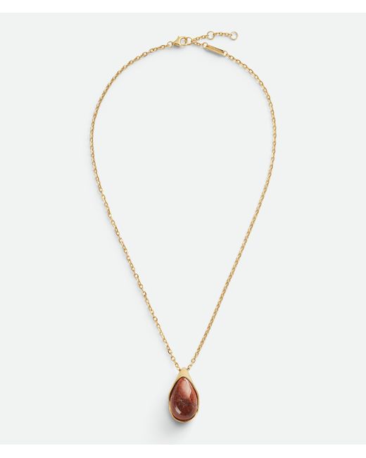 Bottega Veneta White Drop Marble Pendant Necklace