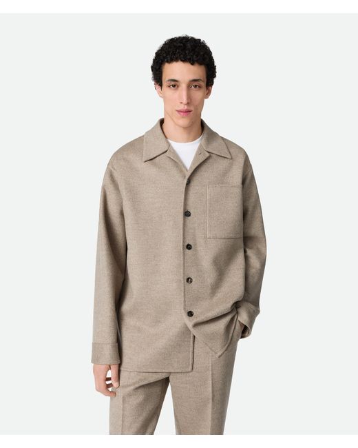 Bottega Veneta Natural Wool And Cashmere Overshirt for men