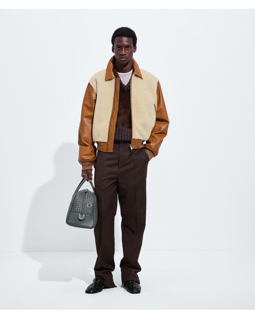 Bottega Veneta Multicolor Shearling And Leather Blouson for men
