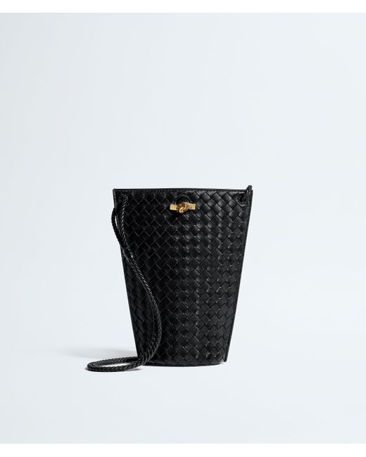 Bottega Veneta Black Bacio Phone Bucket