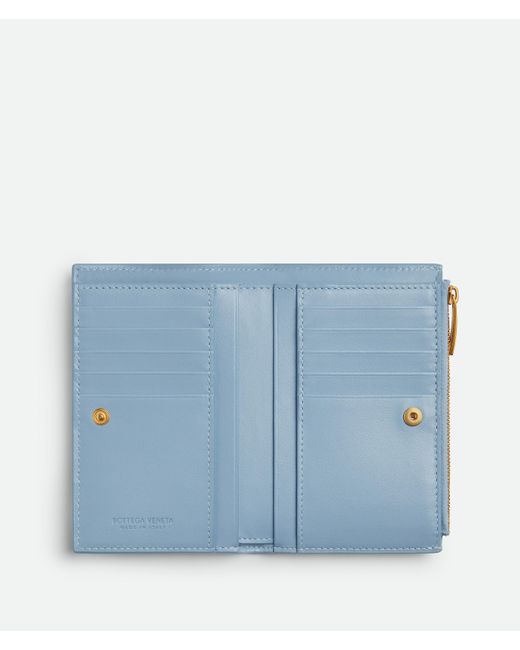 Bottega Veneta Blue Cassette Medium Bi-Fold Wallet