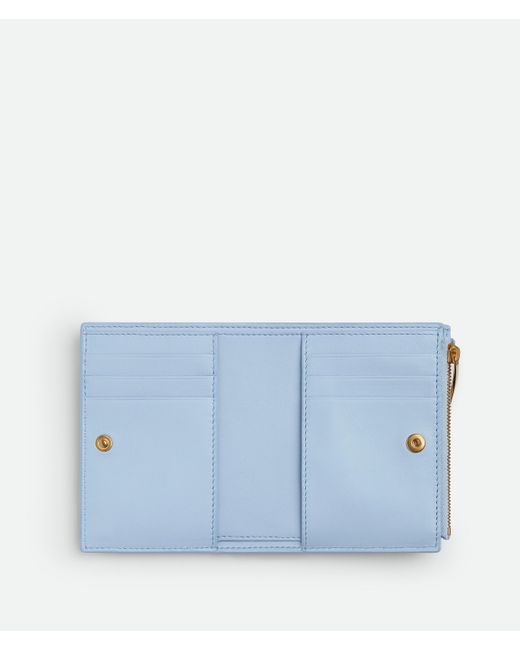 Bottega Veneta アンゴロ スモール 二つ折りウォレット Blue