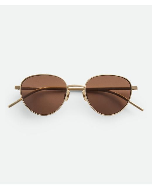 Bottega Veneta Brown Intrecciato Panthos Sunglasses