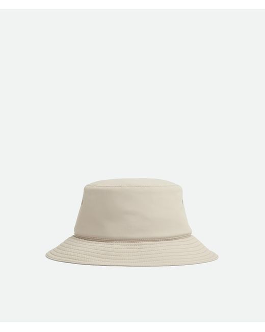 Bottega Veneta White Tech Nylon Bucket Hat for men