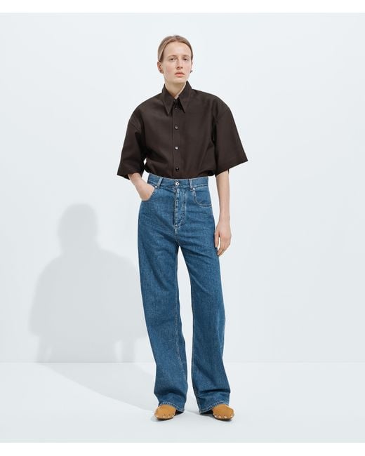 Bottega Veneta Blue Atlantic Wide Leg Jeans