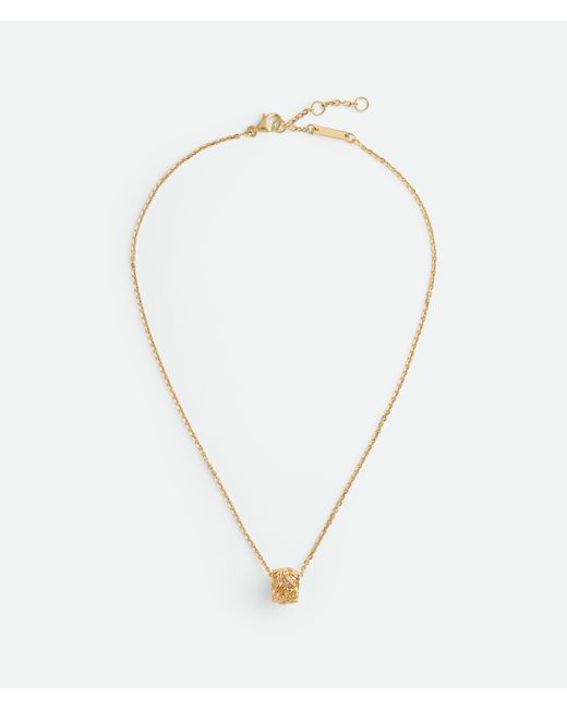 Bottega Veneta White Intreccio Pendant Necklace