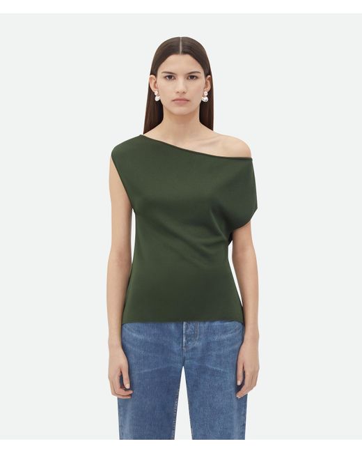 Top En Maille Fluide De Viscose Bottega Veneta en coloris Green