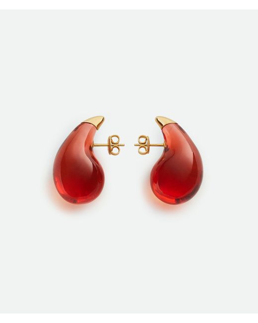 Bottega Veneta Red Small Drop Earrings