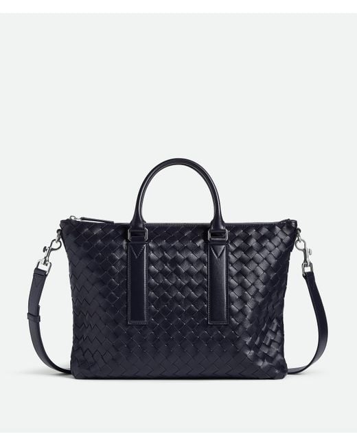 Bottega Veneta Blue Intrecciato Soft Briefcase for men