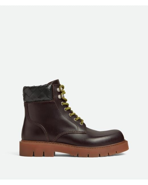Bottega Veneta ハドック レースアップ アンクルブーツ Brown
