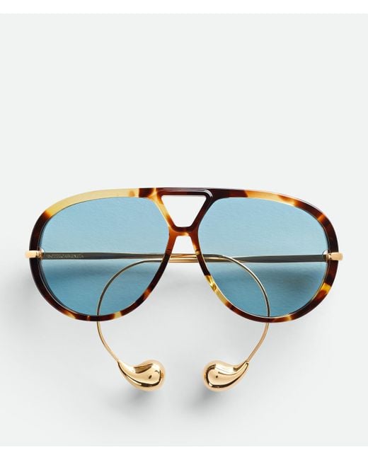 Bottega Veneta Blue Drop Aviator Sunglasses