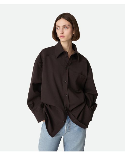Bottega Veneta Black Stretch Wool Shirt