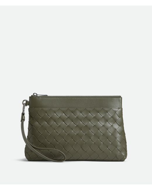 Bottega Veneta Green Intrecciato Prism Pouch for men