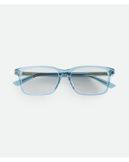 Bottega Veneta Blue Classic Rectangular Eyeglasses