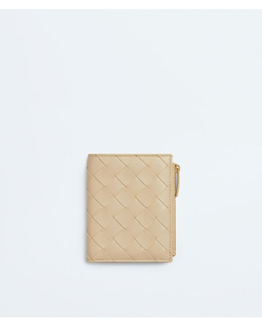 Bottega Veneta White Intrecciato Small Bi-Fold Wallet