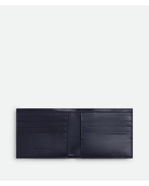 Bottega Veneta Blue Intrecciato Bi-Fold Wallet for men